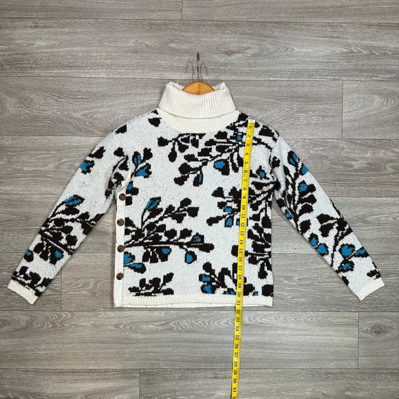 St. John's Bay Womens Turtleneck Long Sleeve Floral Pullover Sweater - Picture 10 of 10